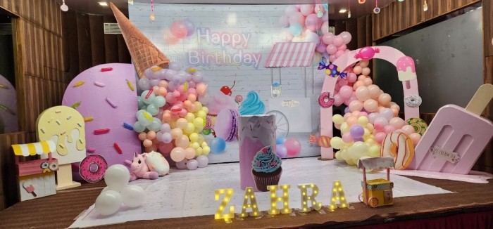 party artists Ice Cream and Sprinklers Theme Birthday Decorations